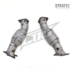 High‑Flow Catted Stainless Steel Downpipe with Heat Shield for Nissan GT‑R R35 3.8TT