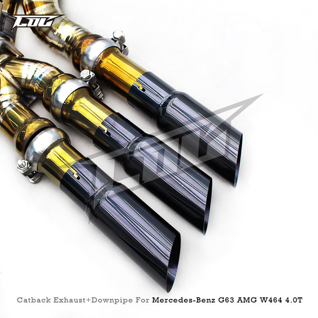 Titanium Catback Exhaust System Downpipes for Mercedes Benz G500 G550 W463
