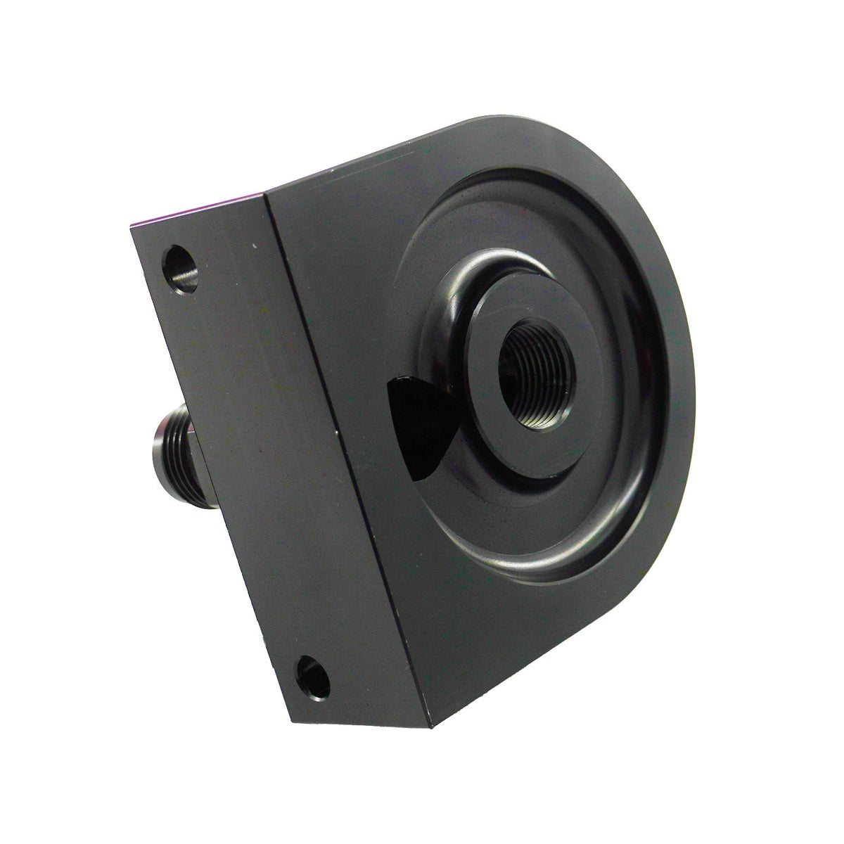 Billet Remote Oil Filter Relocation Mounting Bracket -10 AN with Pressure Port