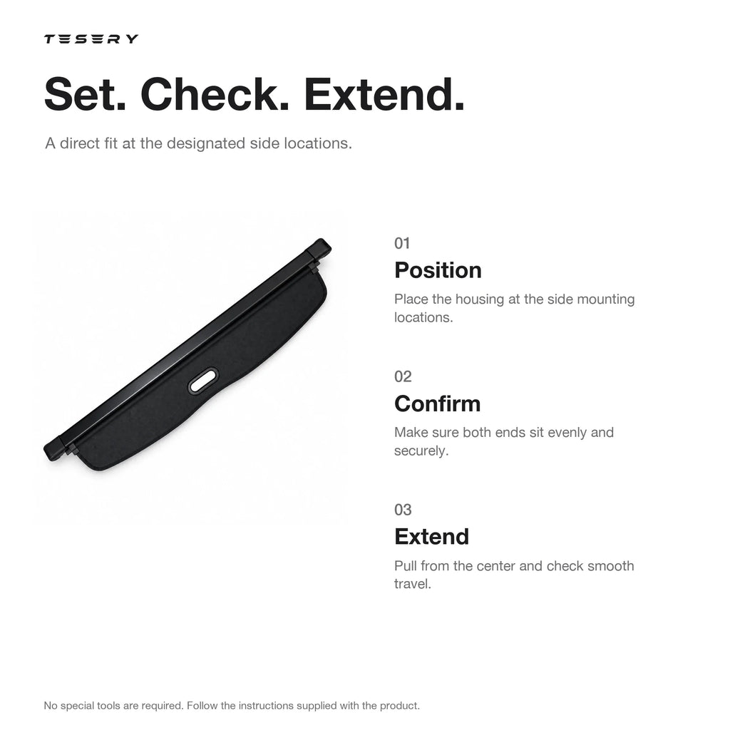 Retractable Cargo Cover for Model Y Juniper