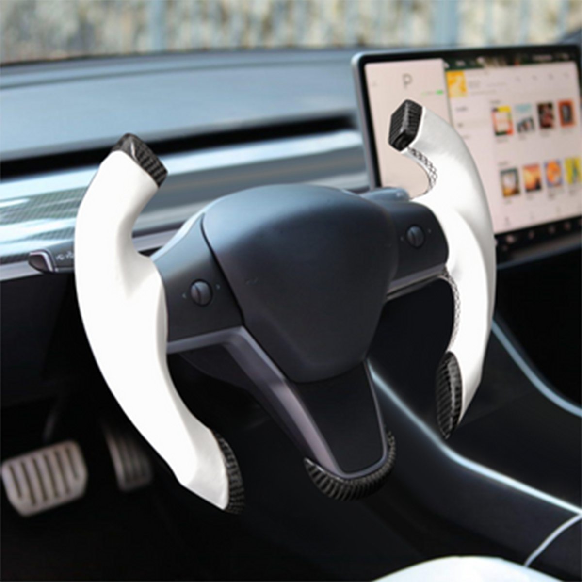 TESERY Roadster Steering Wheel for Tesla Model 3 / Y【Airplane wheel】