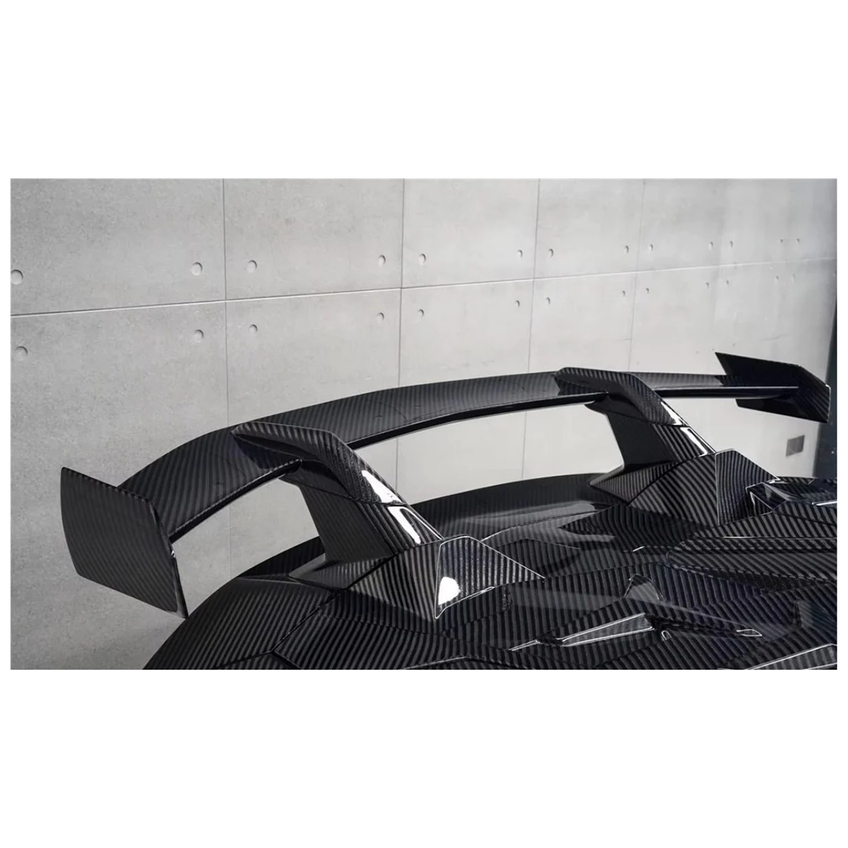 SVV Style Dry Carbon Fiber Rear Wing with Engine Hood for Lamborghini Aventador LP700 LP740 LP750 Coupe