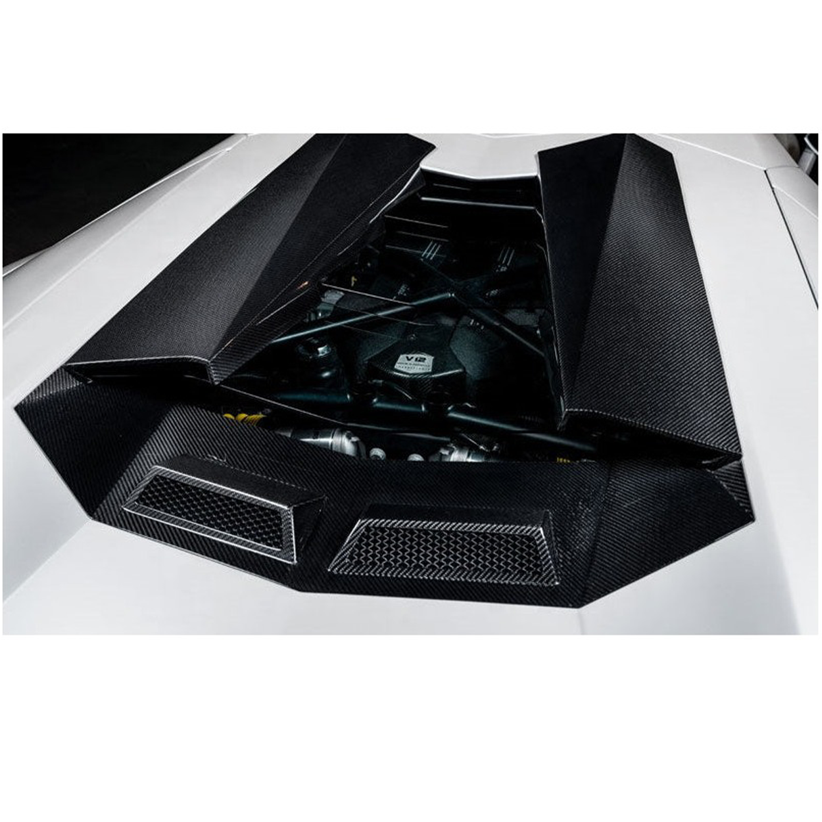 NT Style Dry Carbon Fiber Engine Bonnet Air Intake Panel for Lamborghini Aventador