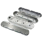 Aluminum finned Valve Covers w/ Coil Mounts & Cover for LS Engine Polished