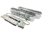 Aluminum finned Valve Covers w/ Coil Mounts & Cover for LS Engine Polished