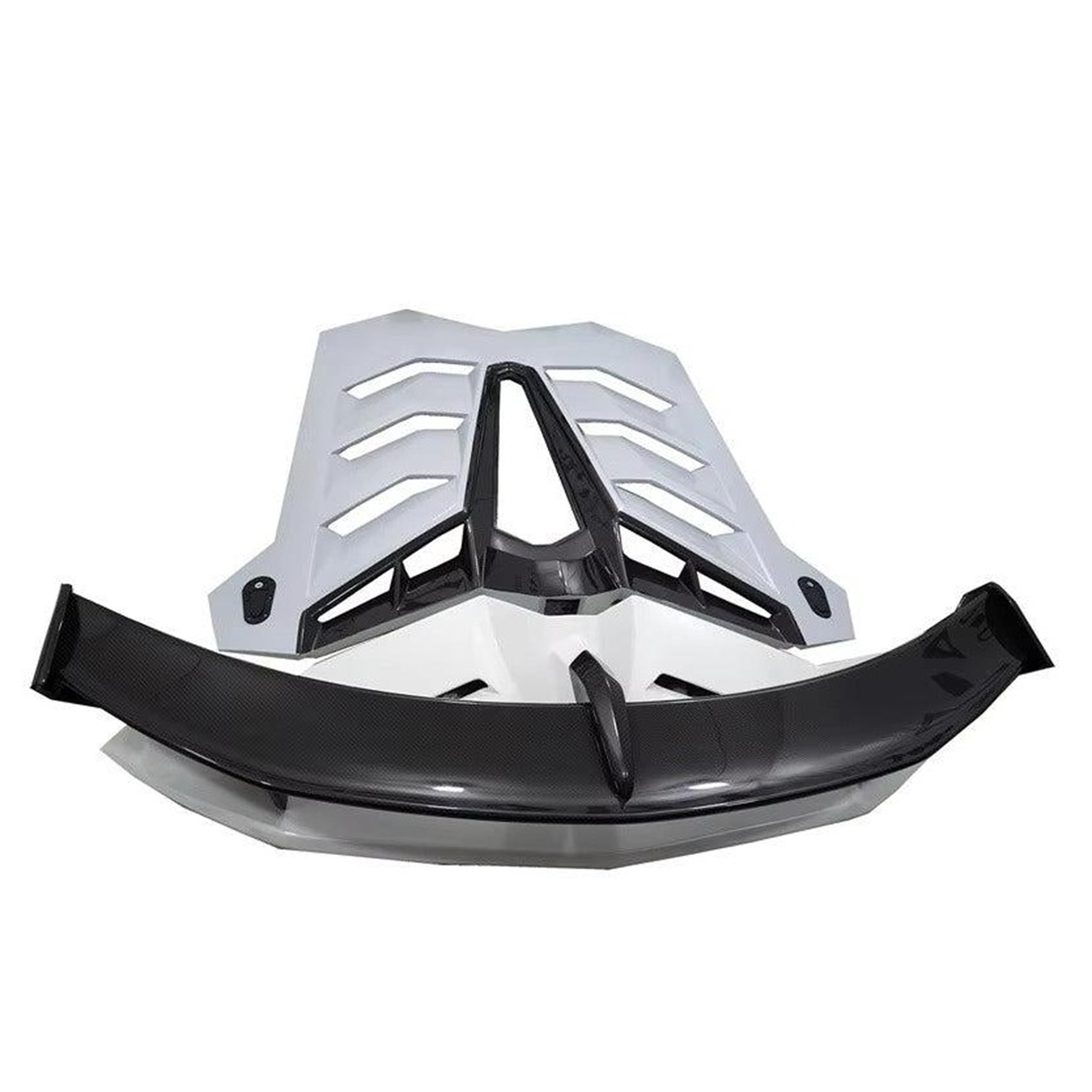 SVJ Style Dry Carbon Fiber Rear Wing Engine Hood Lid for Lamborghini Aventador LP700 LP720 LP740 LP750 Coupe