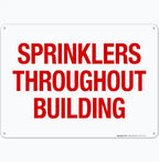 Sprinkler Throughout Sign 12" X 10" Fire Protection Sign