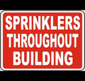 Sprinkler Throughout Sign 12" X 10" Fire Protection Sign