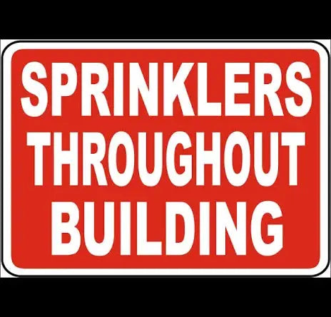 Sprinkler Throughout Sign 12" X 10" Fire Protection Sign