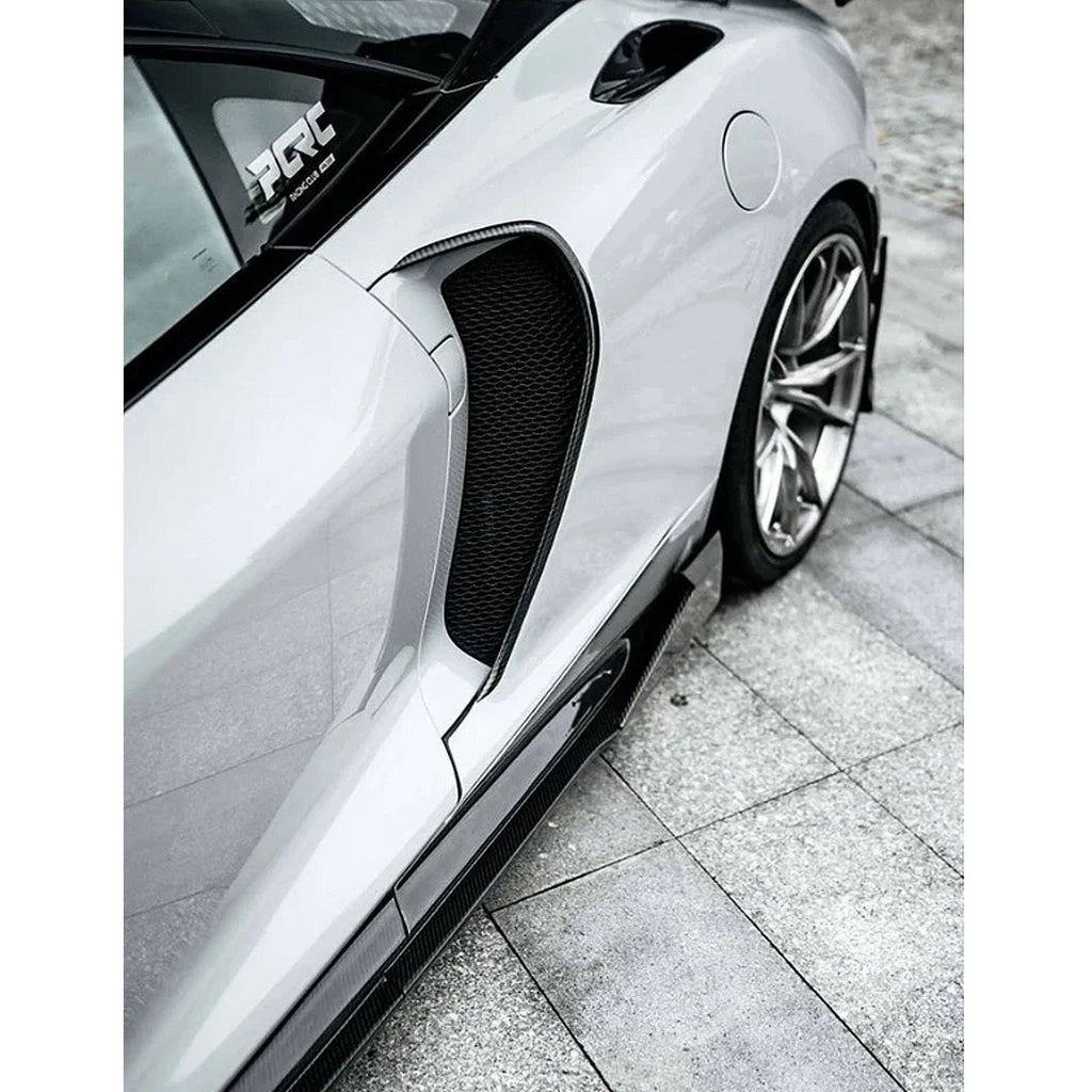 MWD Style Carbon Fiber Side Skirt Extension for McLaren GT