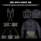 Signal & Steel Alpha Modular Chest Rig Kit – Tactical MOLLE Chest Rig with Expansion Backpack