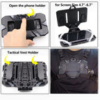 Signal & Steel MOLLE Navigation Phone Mount – Tactical Chest Rig Map & Phone Holder (Foldable Admin Panel)
