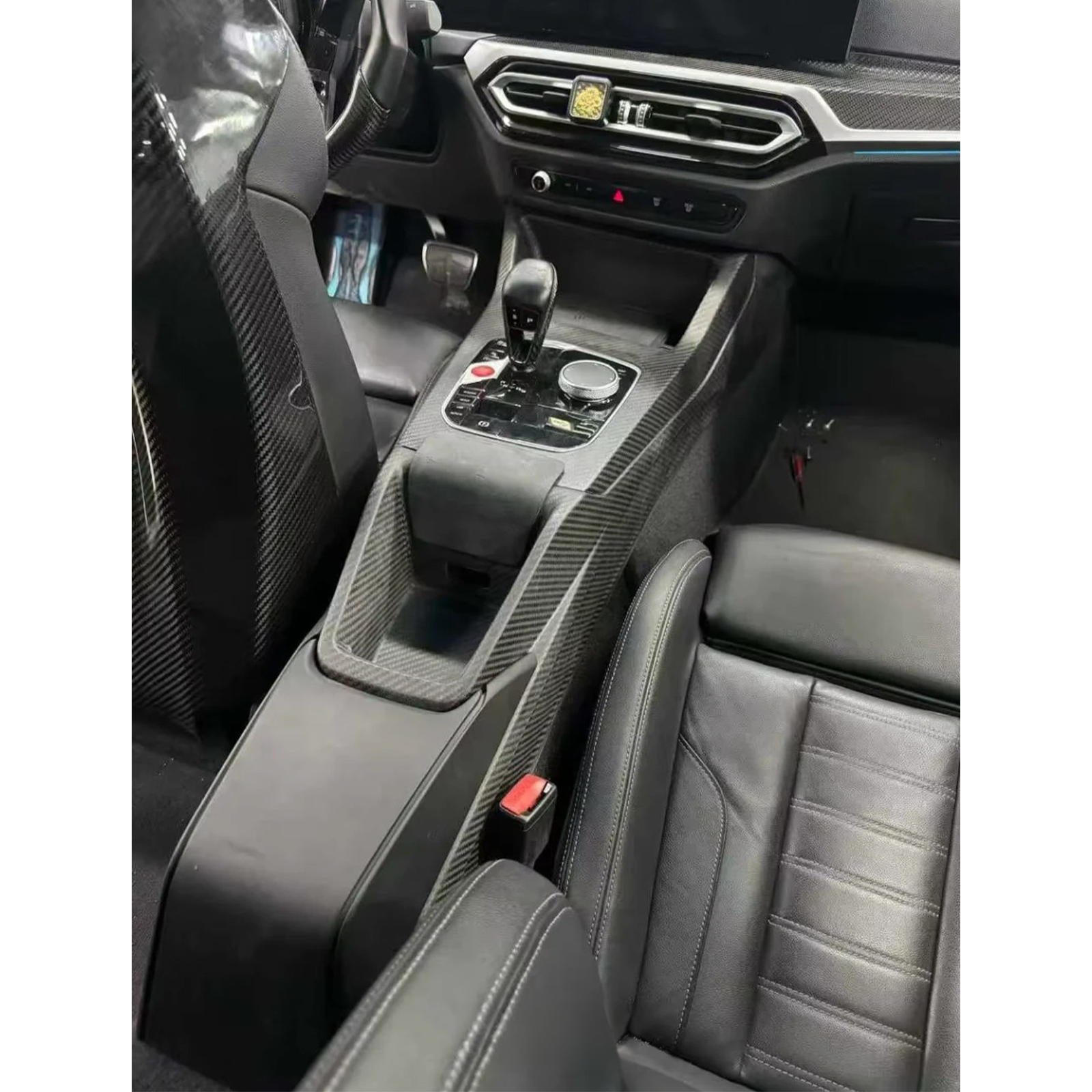 Carbon Fiber CSL Style Center Console Control Panel for BMW G87 M2 G80 M3 G82 M