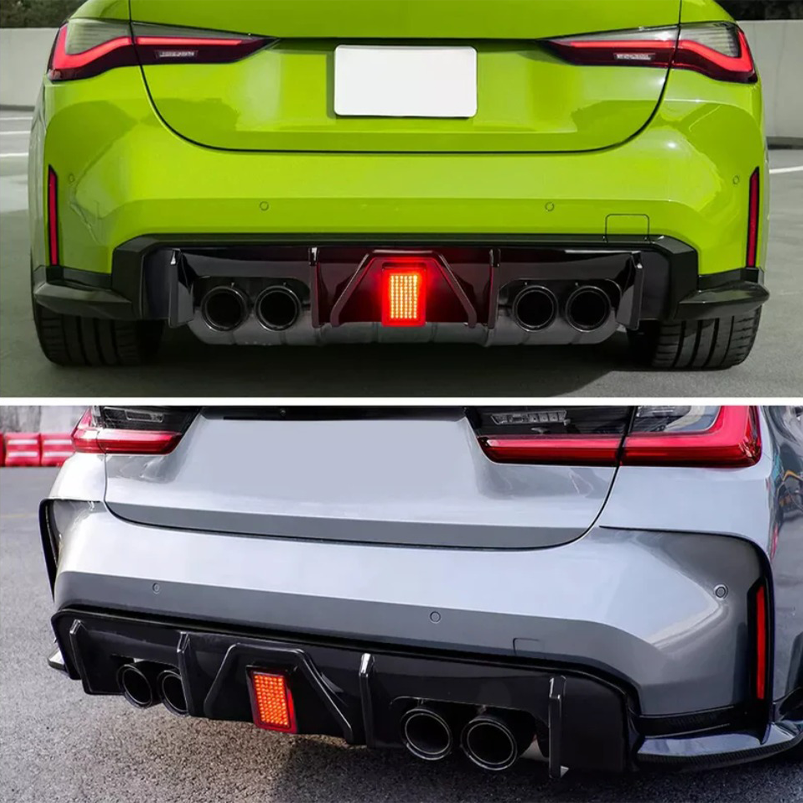 ABS Gloss Black Rear Diffuser w/ Brake Light for BMW G80 M3 G82 G83 M4