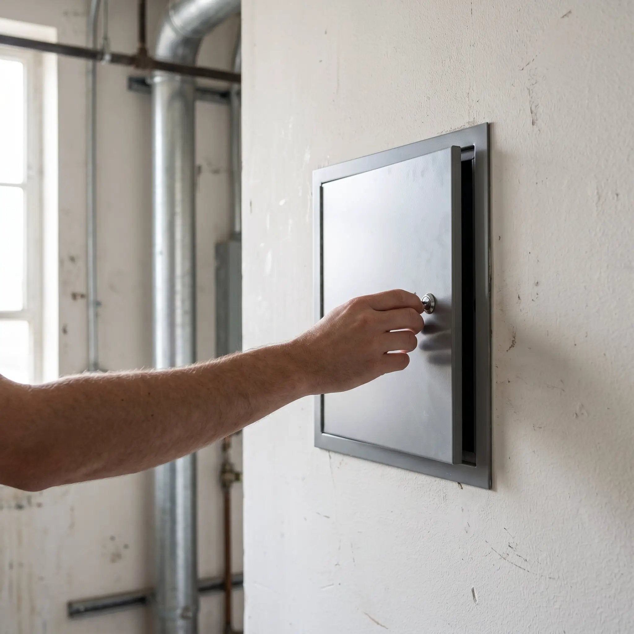 Access Panel 14" X 14" Gray With Cam Easy Access