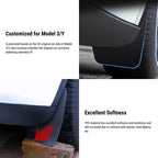 TESERY Upgraded OEM Mud Flaps Splash Guards for Model 3 / Model Y