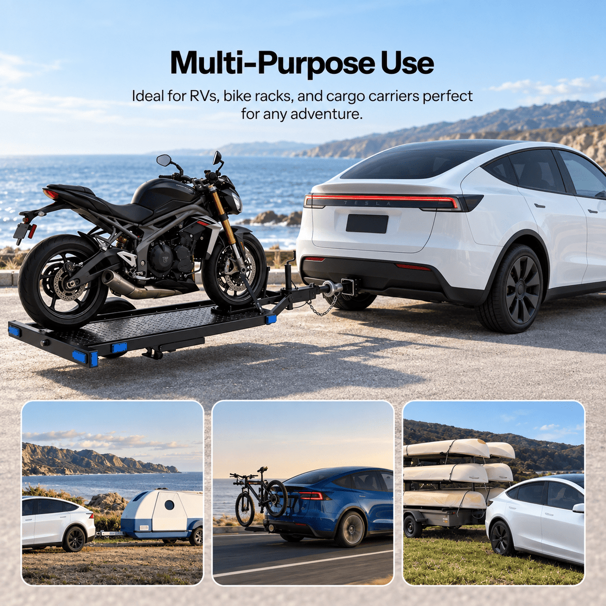 TESERY Trailer Tow Hitch for Model Y | 6500 lbs Capacity | No-Drill Install