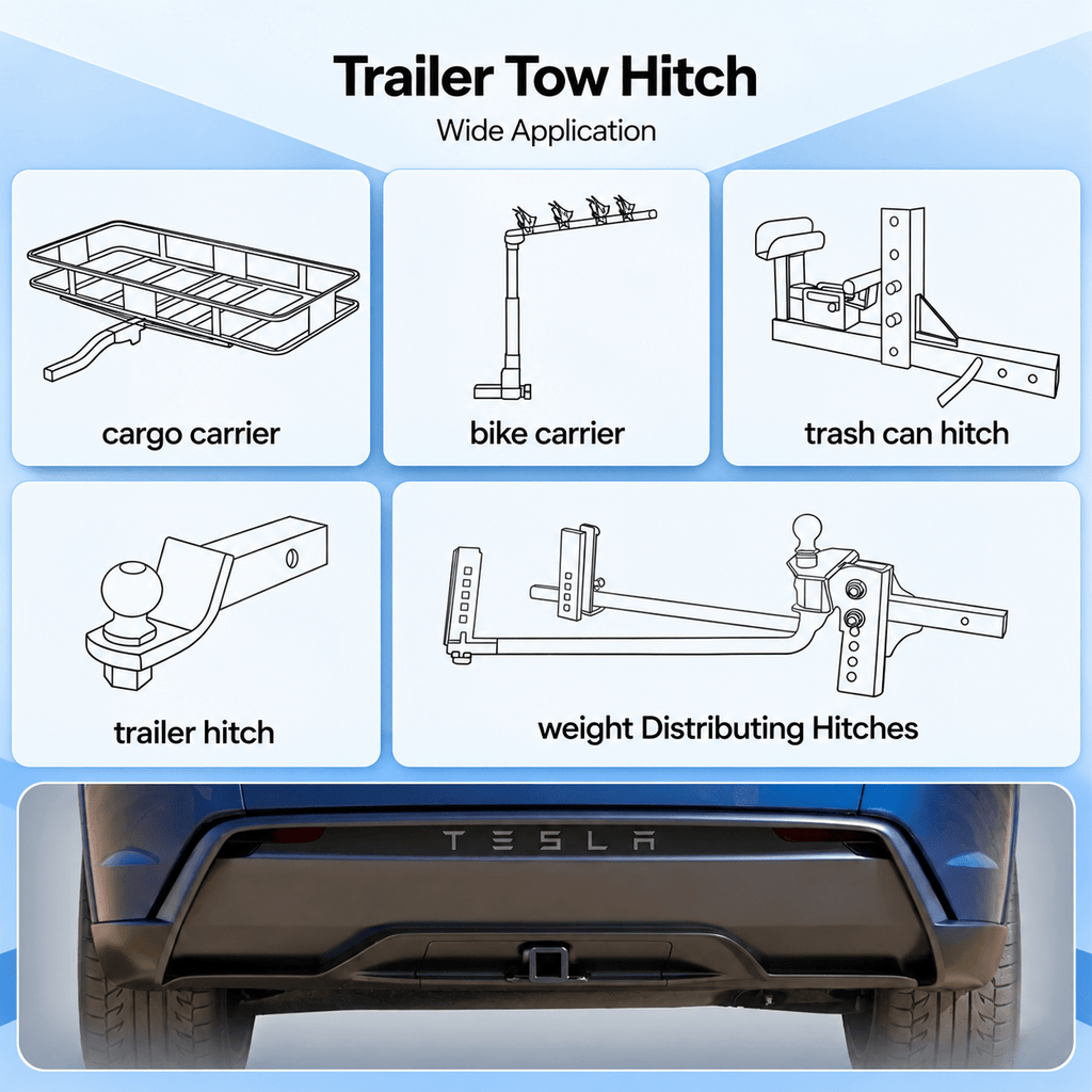 TESERY Trailer Tow Hitch for Model Y | 6500 lbs Capacity | No-Drill Install