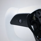 TESERY Yoke Plaid Steering Wheel for Tesla Model 3 / Y【White Leather】