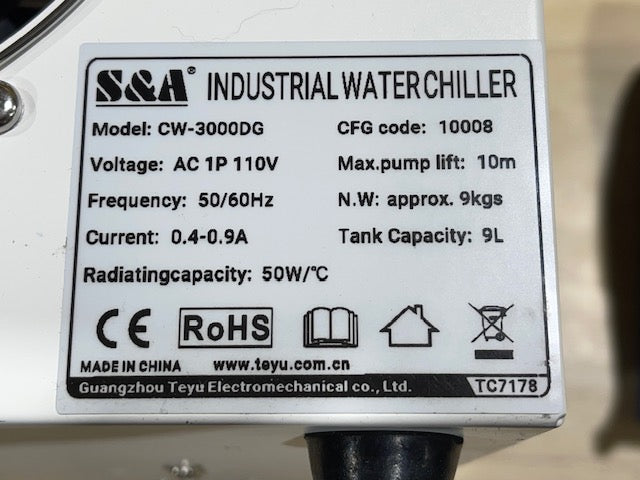 CW-3000 Water Chiller for PwnCNC Spindle Kits & Systems