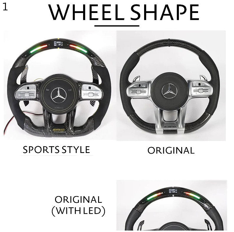 Mercedes-Benz 2020+ AMG Performance Style Customizable Steering Wheel (Fits 2010+ All Models)