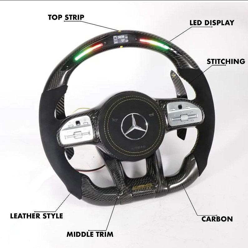 Mercedes-Benz 2020+ AMG Performance Style Customizable Steering Wheel (Fits 2010+ All Models)