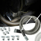 SS Braided Transmission Cooler Hose Lines Fittings TH350 700R4 TH400 52" Length