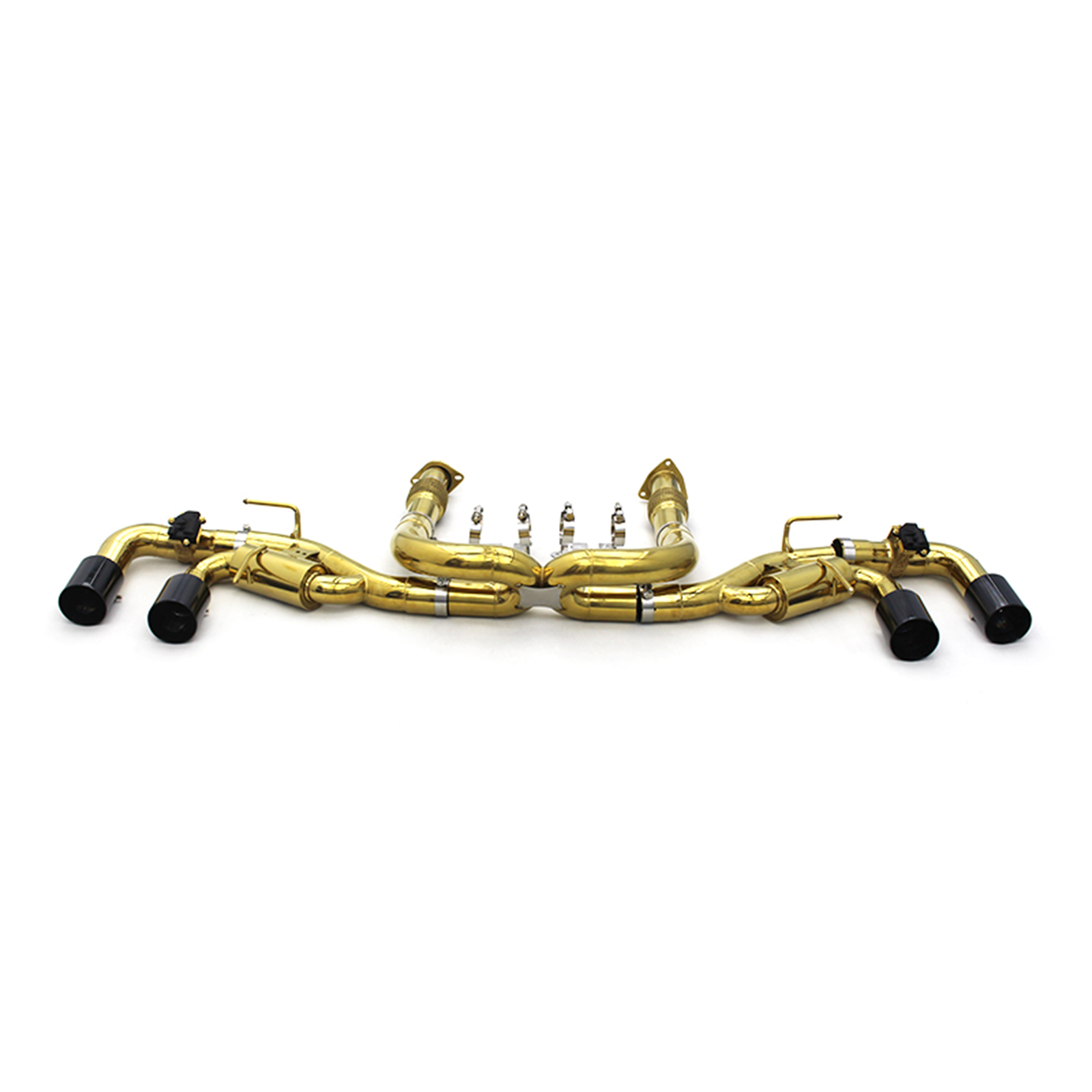 Valved Gold Plated Catback Exhaust Carbon Fiber Tips for Corvette C8