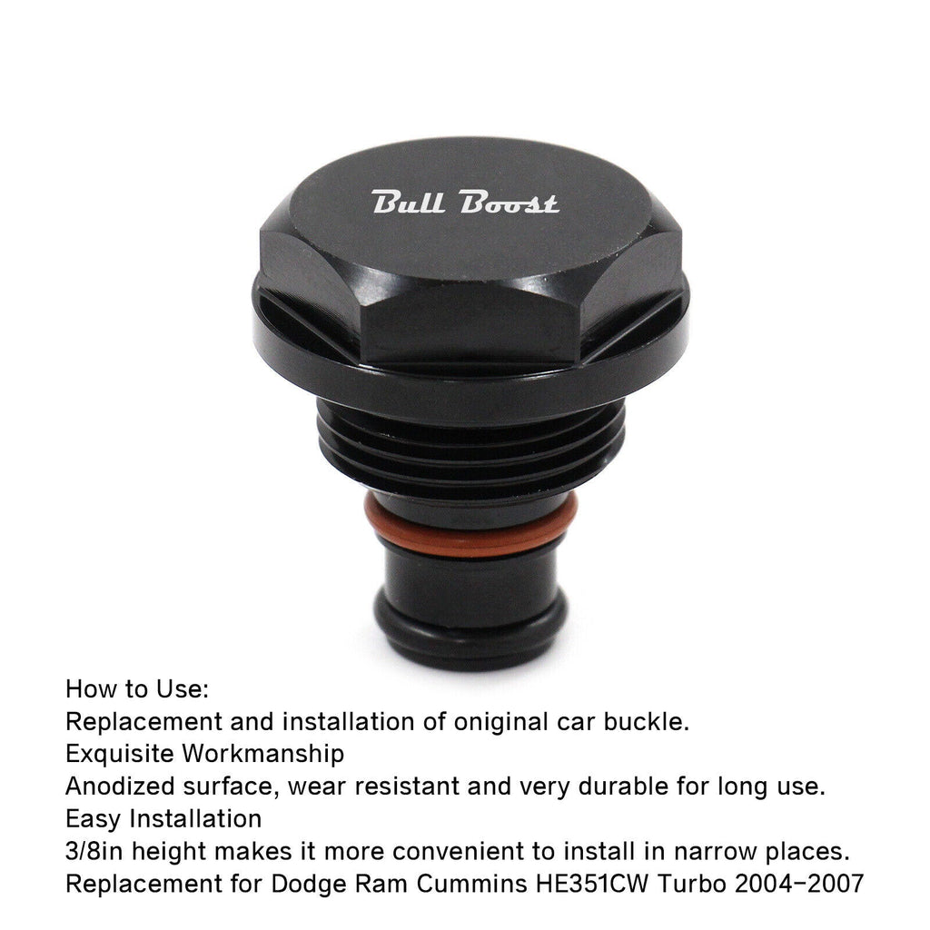 2004-2007 Dodge Ram Cummins HE351CW Turbo Solenoid Plug Billet BLACK