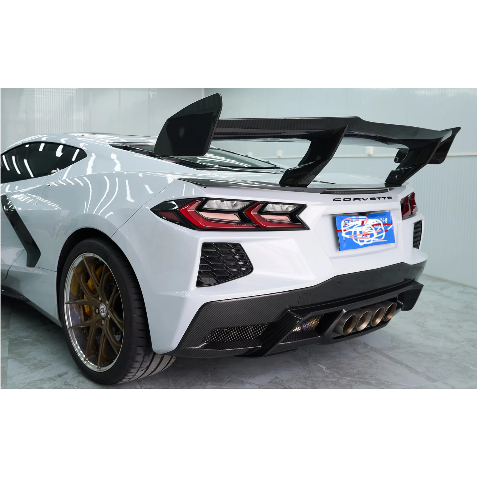 ZR Style Dry Carbon Fiber Rear Diffuser for Chevrolet Corvette C8