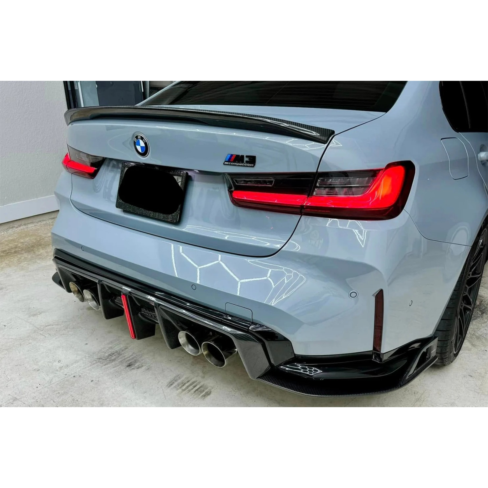 Carbon Fiber Rear Diffuser Brake Light V1 for BMW G80 M3 G82 G83 M4