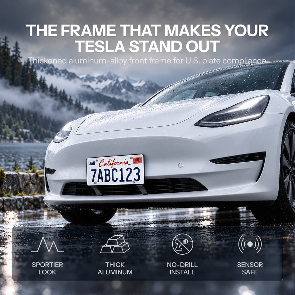 U.S. Standard Front License Plate Frame for Tesla Model 3/Y