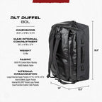 Vertx RLT 80L - Water-Repellent 80L Mission Duffel at Just 3.9 lbs - Built for Rugged Terrain