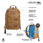 Vertx Siege 15L - Rapid Access CCW & Discreet Carry - Water-Resistant 330D Nylon