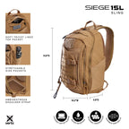 Vertx Siege 15L - Rapid Access CCW & Discreet Carry - Water-Resistant 330D Nylon