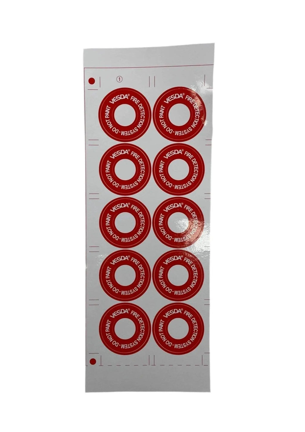 Kidde Miniature Sampling Point Label Red UL/FM Approved Sheet