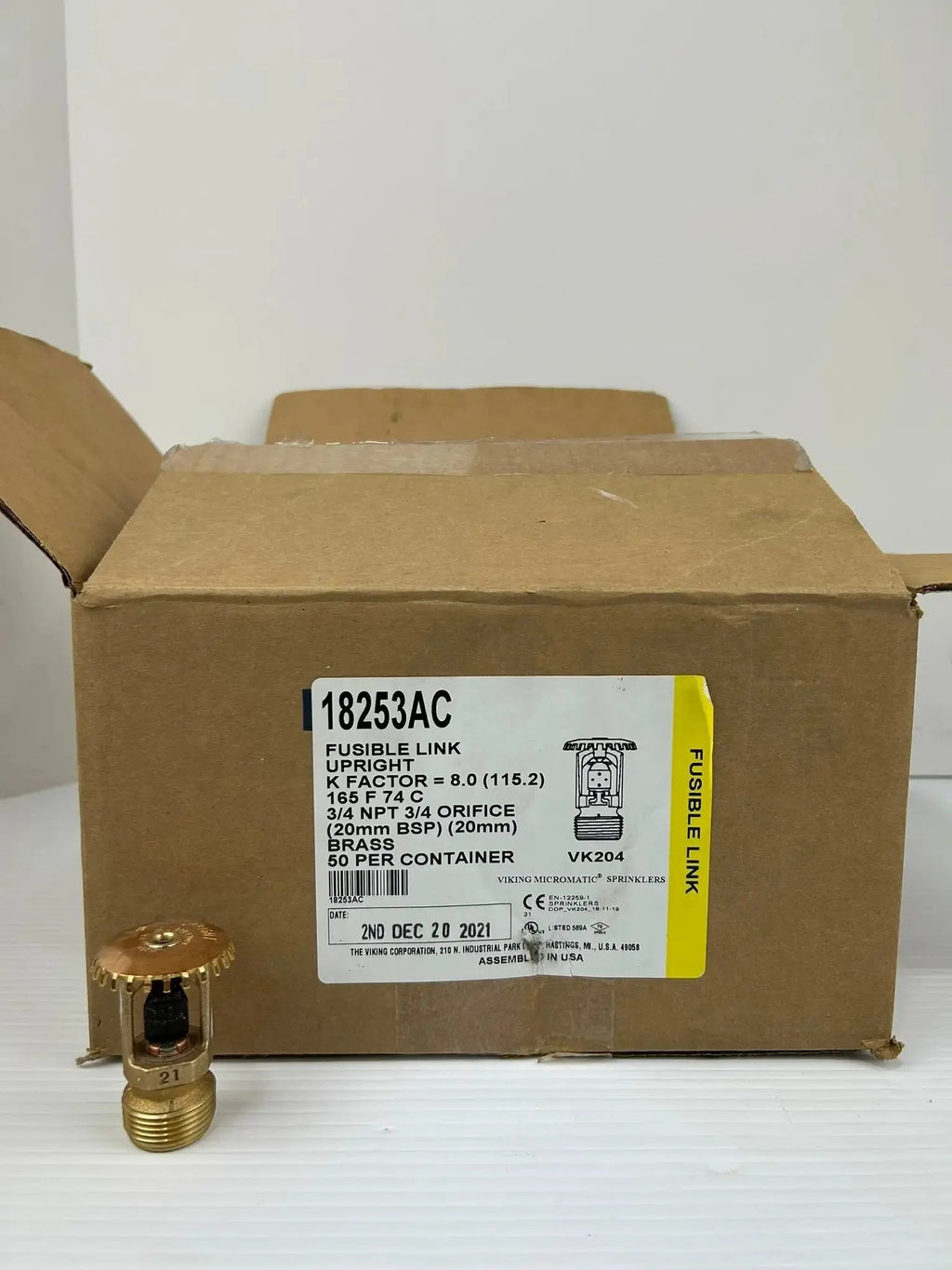 Viking VK204 Upright Fusible Link Sprinkler Head 165F