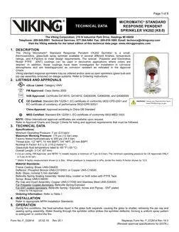 Viking VK202 K8.0 Standard Response Pendent Fire Sprinkler, 1/2" NPT.