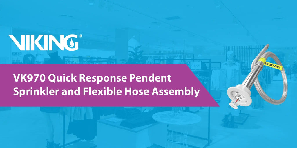 VK970 K5.6 Quick Response Recessed Pendent Fire Sprinkler with Flexible Hose Assembly