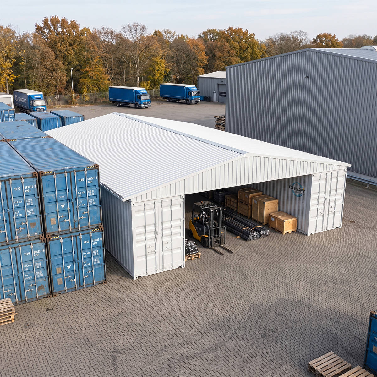 W36'xL40'xH4' Steel Shipping Container Roof Kit