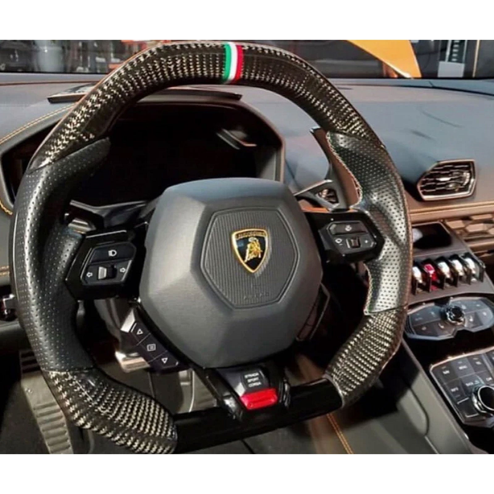 Custom Alcantara Red Steering Wheel for Lamborghini Huracan LP580 LP610 LP640 EVO STO