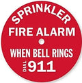When Bell Rings Call 911 Fire Alarm Safety Sign 7"