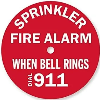 When Bell Rings Call 911 Fire Alarm Safety Sign 7"