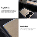 Wood Center Console Wrap for Model 3/Y | Open-Grain Match | Scratch Protection