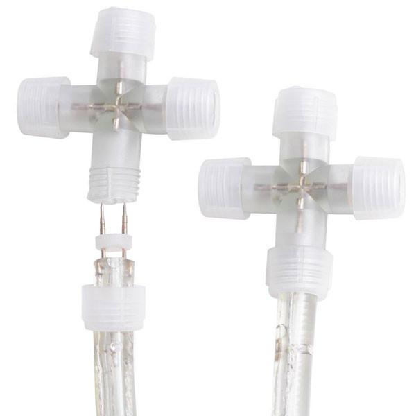 Yescom LED Rope Lights X-Shape Compression Connector 1/2" 10 Pcs
